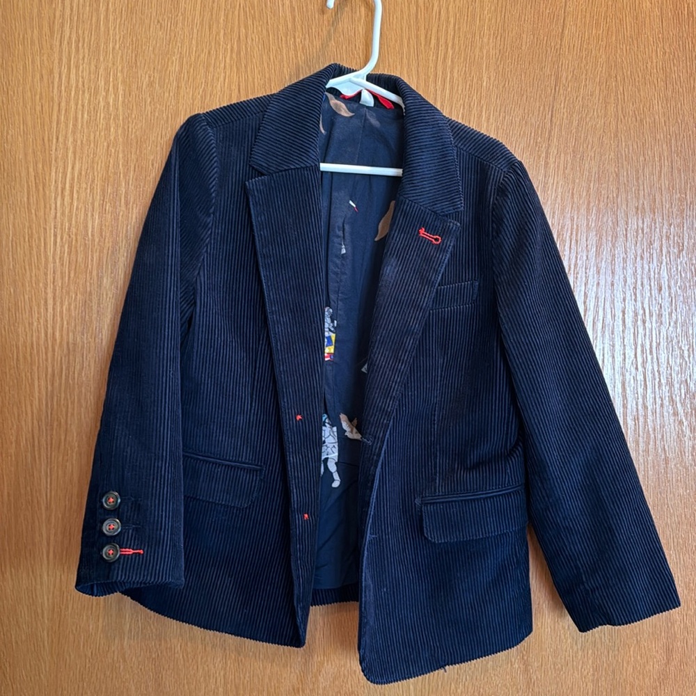 Mini Boden Corduroy Navy Blazer